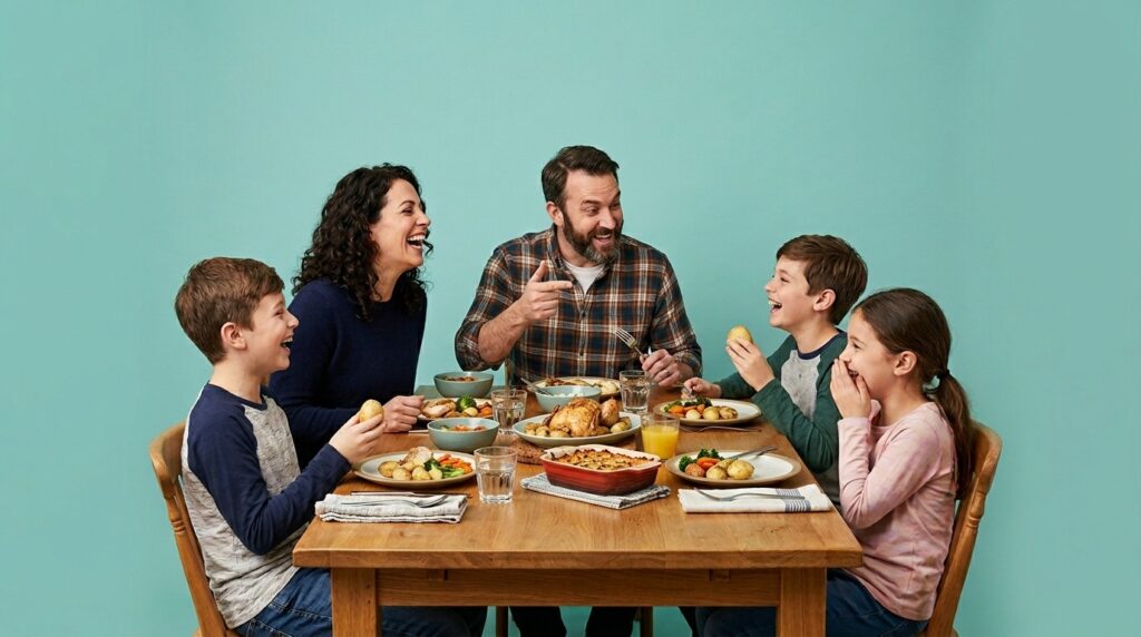 Family Dinner Table Comedians: Dad Jokes at Their Natural Habitat