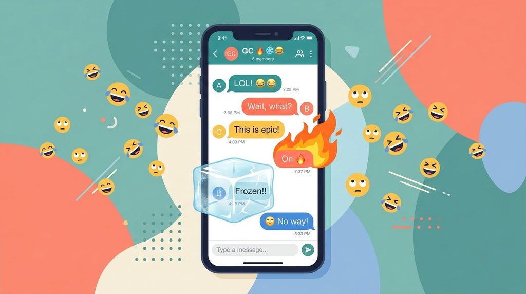 Group chat speech bubbles representing savage wordplay and witty comebacks