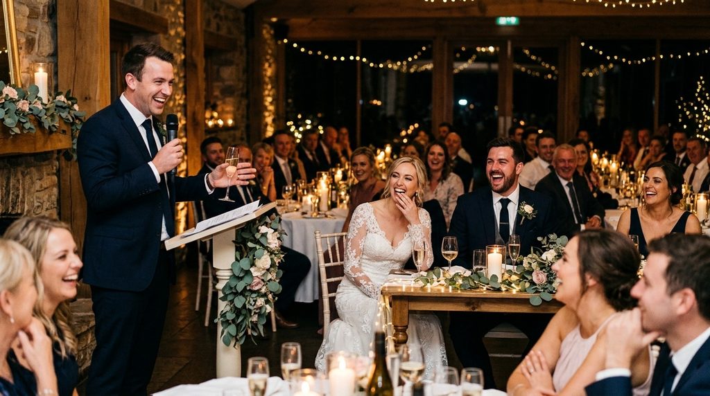 Best man giving funny wedding speech – jokes for toasts